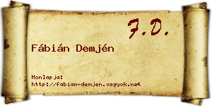Fábián Demjén névjegykártya